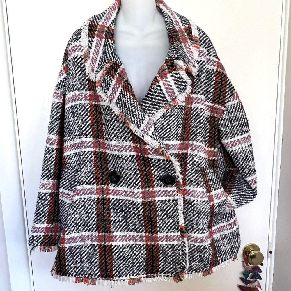 NWOT ANTHRO EVA FRANKO “CARRIE” DOUBLE BREASTED PLAID JACKET - Picture 3 of 15